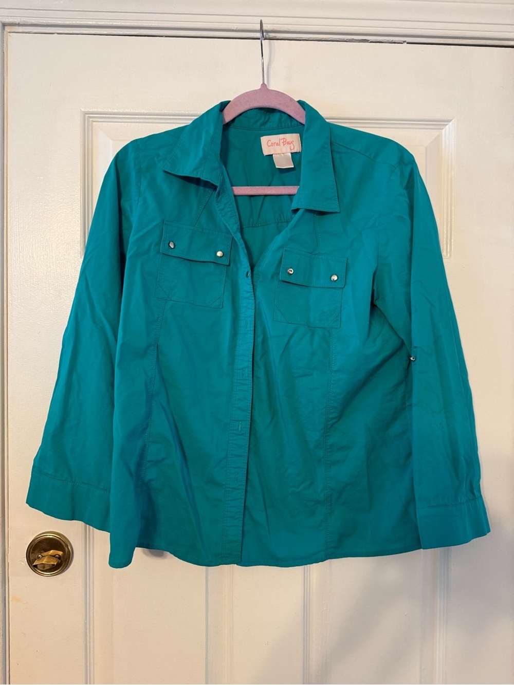 Coral Bay Teal Button-Front Shirt